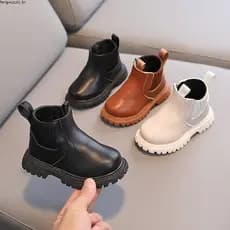 Sapatos De Bebê Para Crianças Meninas Com Zíper Lateral Meninos Botas Inverno Casuais