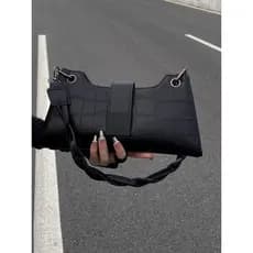 bolsa femenina bolsa transversal feminino Americano Retro preto High-End portátil Baguette saco moda francesa simples de