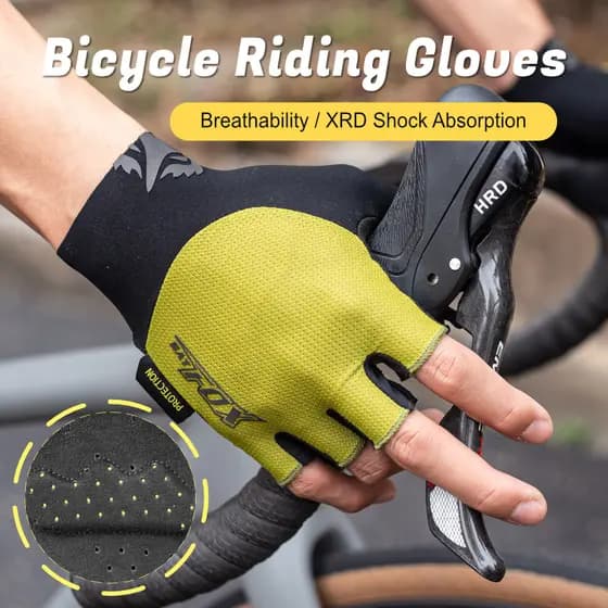 Luvas de ciclismo para adultos de verão Ajuste confortável Proteção respirável com absorção de choque Mãos fáceis de usa