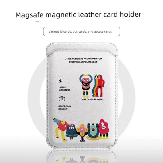 carteira magsafe [Porta-cartões magnético Magsafe] Vilão divertido dopamina adequado para iphone17 Couro 16/15 Desenho a