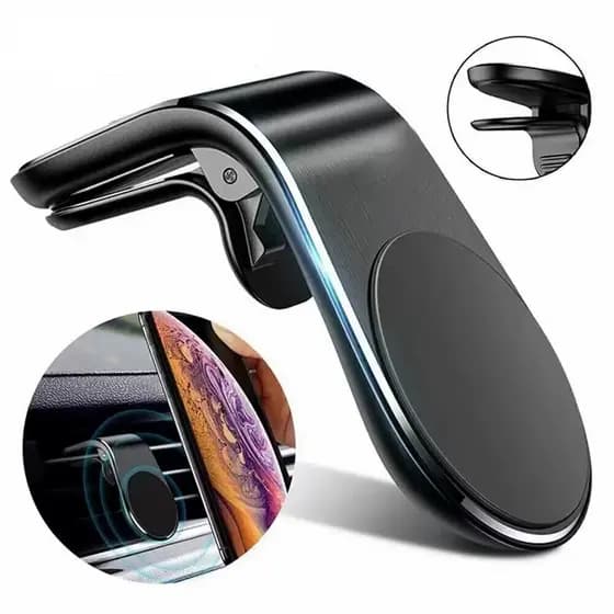 Criativo novo estilo saída de ar magnético suporte do telefone do carro em forma de L forte navegação magnética do carro