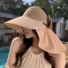 [GAVBR] Chapéu de sol de aba larga para proteção do rosto e para uso em praia e atividades ao ar livre [Mais Vendido] SZ