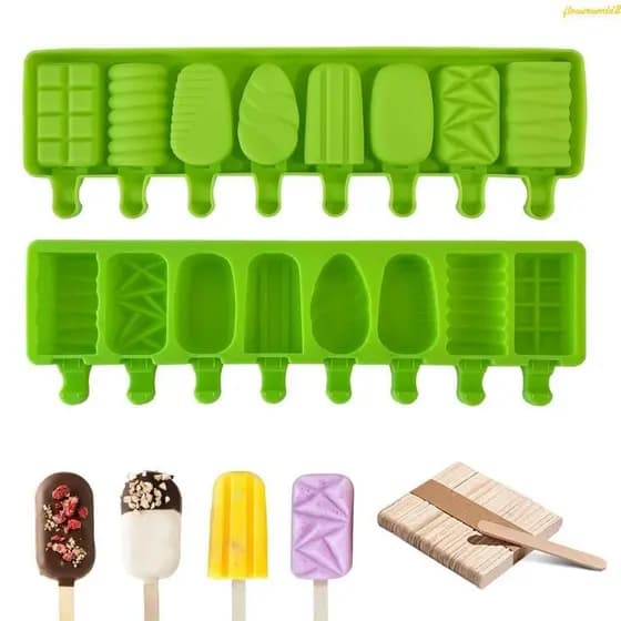 O Sorvete Silicone Seguro Da Molda 8 Cavidades Para Guloseimas Caseiras Saudáveis