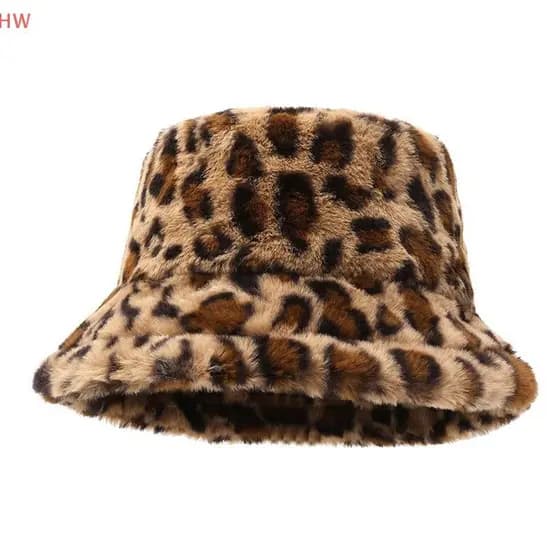 Chapéu, Chapéu de Inverno Feminino, Estampa de Leopardo Pequena, Chapéu de Pescador Multifuncional Quente 6ZPX