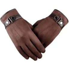 Luvas De Couro Masculinas Com Tela Sensível Ao Toque , Térmicas Forradas De Lã Para Dirigir , Moda Inverno Quentes Gross