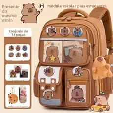 Mochila Kapibara capivara mochila bonito animal de estimação cura estudante mochila grande capacidade redução de carga m