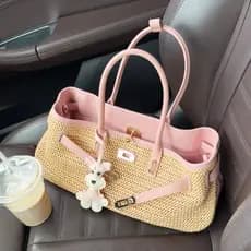 Bolsa feminina novo estilo bolsa de ombro sacola verão férias à beira-mar tecido bolsa feminina novo estilo moda Cross-c
