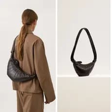 Novo saco feminino croissant saco croissant estilo preguiçoso All-Match saco do mensageiro feminino novo estilo textura