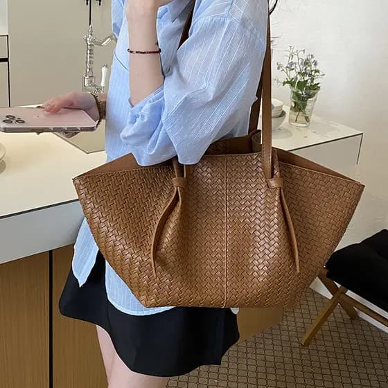 2026 novo estilo Retro sacola feminina grande capacidade Commuter tecido padrão axilas bolsa
