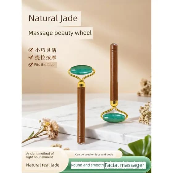 Facial Natural Jade rolo massageador olho acuponto massageador dispositivo de beleza facial levantamento endurecimento t