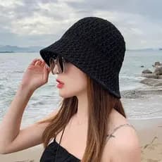 boné feminino bone feminino Chapéu balde feminino verão guarda-sol protetor solar japonês balde chapéu respirável oco m
