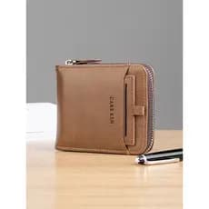 carteira masculina carteira masculina com ziper Masculino versão coreana na moda estudante Retro Horizontal estilo Verti
