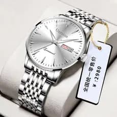 relogio masculino Relógio mecânico automático suíço genuíno, versão coreana, simples, à prova d'água, luminoso, calendár