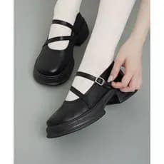 Chaakan Chenny Plataforma Mary Jane Mocassins 5cm Altura Boost Strap Sapatos Sola Robusta Couro PU Preto/Marrom Mulheres