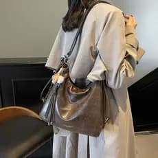 bolsa transversal feminino bolsa femenina Bolsa mensageiro retrô de grande capacidade, pedido de axila, ombro, bolsa fem