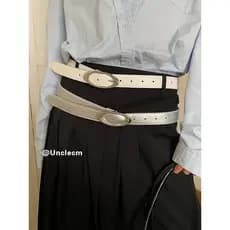 cinto feminino cinto feminino plus size Sentido de Design feminino elegante branco prateado com cinto de saia