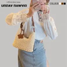 Bolsa bolsa feminina URDAV RAWVIO Tote Underarm Bag Mulheres 2026 Novo Estilo Preguiçoso Praia Tecido Bolsa Ombro Bolsa