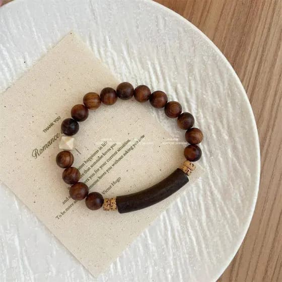 pulseira pulseira masculina TEMPORADA DE QUEIJO|Leitura de sândalo|Preto jacarandá nicho de madeira luz luxo nicho Bodhi