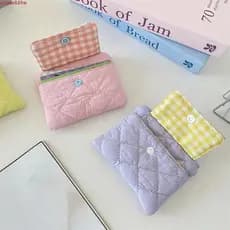 JUNYUE Bolsa Pequena Para Batom , Mini De Moedas De Lona Multifuncional Em Cores Doces , Porta-Cartões Carteira Fofa