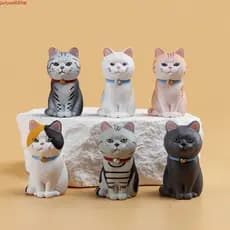 JUNYUE Boneca Modelo De Gato Simulado , Estátua De PVC Preto , Brinquedo De Figura Sentado , Mini Ornamento Criativo