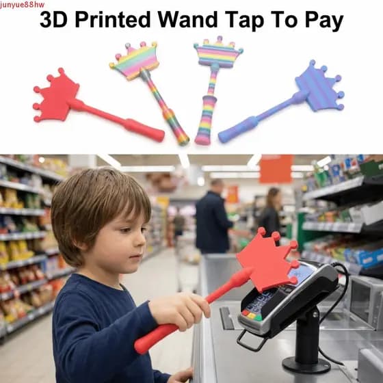 Luva De Pagamento Sem Contato JUNYUE , Torneira De Varinha De Impressão 3D Portátil E Conveniente Para Pagar , Engraçada
