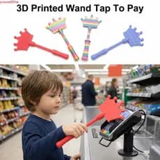 Luva De Pagamento Sem Contato JUNYUE , Torneira De Varinha De Impressão 3D Portátil E Conveniente Para Pagar , Engraçada