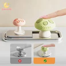 Lunaris 2 Peças Botão De Descarga De Vaso Sanitário Em Formato De Cogumelo , Design Fofo De Silicone , Resistente À Água