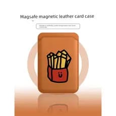carteira magsafe [Porta-cartões magnético Magsafe] Batatas fritas felizes adequadas para iphone17pro Couro 15 Desenho an