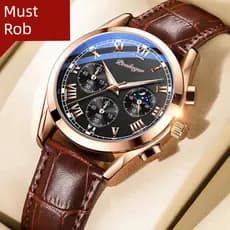 relogio masculino Top dez marcas suíço genuíno relógio mecânico automático masculino multifuncional esportes couro genuí