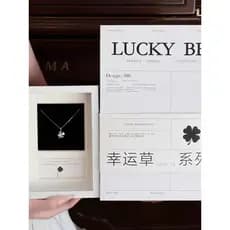 colar colar aço inoxidável Lucky trevo de quatro folhas colar presentes de aniversário para prático High-End namoradas