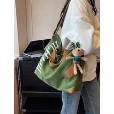 bolsa feminina bolsa transversal feminino Bolsa de lona japonesa Casual de um ombro para estudantes universitários