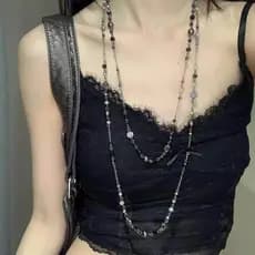 colar colar femenino Retro quente menina angustiado longo dupla camada corrente colar boêmio estilo étnico clavícula cor