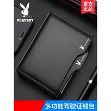 carteira masculina carteira masculina com ziper Playboy carteira multifuncional masculina Vertical carteira de motorista