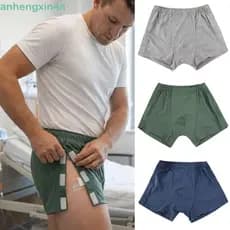 Roupa Íntima Boxer Masculina ANHENGXIN , Cuecas Elásticas De Pós-Operação Adequadas Para A Pele , Respiráveis