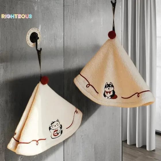 Rightrous Casa Luxo Pendurado Toalha De Mão Para Banheiro Cozinha Crianças Adulto Thiend Absorvente Sem Derramamento Bor