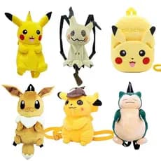 Pokémon Pikachu Eevee Snorlax Charmander Psyduck Mochila De Pelúcia Ombro Infantil RQRM