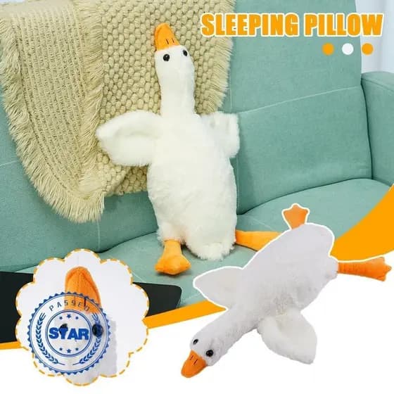 Bonito pato brinquedo de pelúcia recheado ganso boneco macio travesseiro de dormir N2v7 4DXX