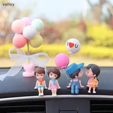 [VLY] Acessórios Para Carro Casal Fofo De Desenho Animado Boneca Móvel Enfeites De Balão Beijando Decoração De [BR]