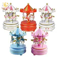 Lunaris Carrossel Caixa De Música Bolo Ornamento Decorativo Brinquedos De Aniversário Do Bebê Romântico De Mesa Natal De
