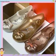 Estilo Colisão Outono Chi ldren & # 39 ; s Sapatos Médios Grandes Para Meninas Tendência Baotou Com Laço Redondo E Coroa