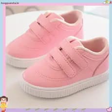Pampili Yumi Kids & # 39 ; Tênis Com Fecho De Velcro , Branco/Rosa