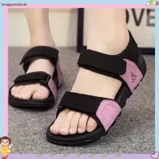 Klin Kids & # 39 ; Sandália Anatômica Esportiva Com Velcro-Preta