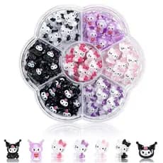 70Pcs Sanrio Nail Charms Kit Kawaii Hello Kitty Kuromi Cinnamoroll Jóias De Unhas Bricolage