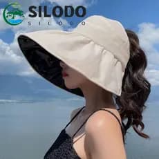 Chapéu De Sol SILODO , Balde Dobrável De Aba Larga Leve Com Proteção UV De Tamanho Ajustável E Grande Viseira Solar
