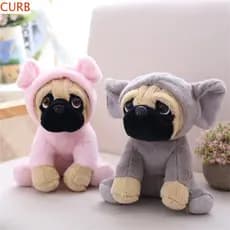 CURB Pug Cão Brinquedos De Pelúcia , Cosplay Dinossauro Leão Ovelha Leopardo Recheado Afiado , Boneca Macia Bulldog Cães