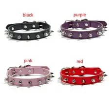 SIMPLE Harp Spiked Studded Dog Collars  Anti-Bite  De Coleira PU  De Estimação Alça De Pescoço Ajustável/Multicolor