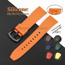 18mm 20mm 22mm 24mm Banda De Relógio Borracha De Silicone Pulseira Esportiva De Liberação Rápida Feminina De Reposição M