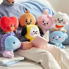 1pcs Grande Desenho Animado Coreia BTS Plush Toy COOKY KOYA MANG RJ SHOOKY TATA Brinquedos Macios BT21 Doll Key Chains G
