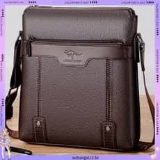 1.1.000 Coleção Pessoas Genuína Grande Bolsa Mensageiro Masculina Bolsa De Couro Moda Casual Bolsa De Ombro Masculina De