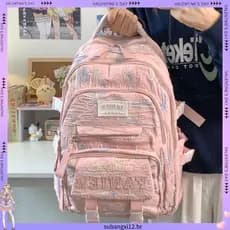 Multi-camada contraste cor mochila leve meninas mochila de alta aparência estudantes do ensino médio mochila estudantes
